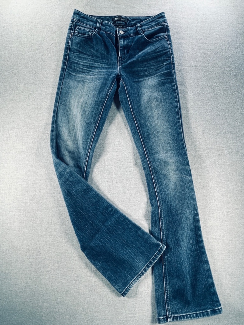 White House Black Market Blanc Flare Jeans Sz 00R Dark Wash Y2K VTG